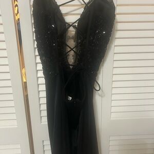 Elegant Black Sequin Dress